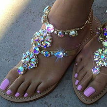 2017 Woman Sandals Women Shoes Rhinestones Chains Thong Gladiator Flat Sandals Crystal Chaussure Plus Size 46 tenis feminino - aliexpress.ma