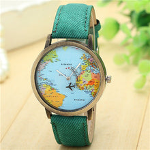 Fashion Global Travel By Plane Map Men Women Watches Casual Denim Quartz Watch Casual Sports Watches for Men relogio feminino - aliexpress.ma