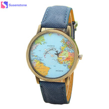 Fashion Global Travel By Plane Map Men Women Watches Casual Denim Quartz Watch Casual Sports Watches for Men relogio feminino - aliexpress.ma