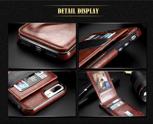 Vertical Flip Card Holder Leather Case For iPhone 6 6s 7 Plus Retro Cover Bag Wallet - aliexpress.ma
