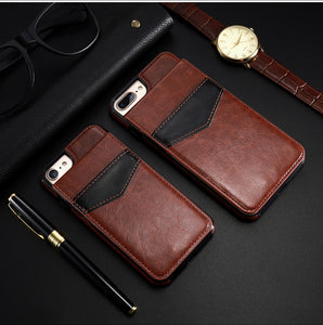 Vertical Flip Card Holder Leather Case For iPhone 6 6s 7 Plus Retro Cover Bag Wallet - aliexpress.ma