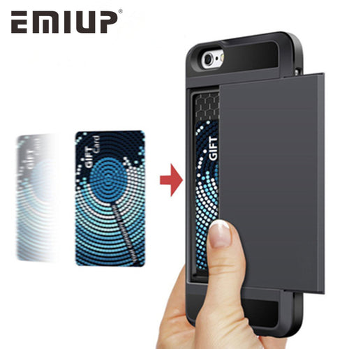 Armor Case For IPhone 6 6S 7 8 Plus Coque Luxury Slider Card Holder Wallet Phone Cover For Iphone - aliexpress.ma
