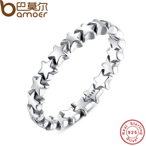 BAMOER Star Trail Stackable Finger Ring For Women Wedding 100% 925 Sterling Silver Jewelry 2018 HOT SELL PA7151 - aliexpress.ma