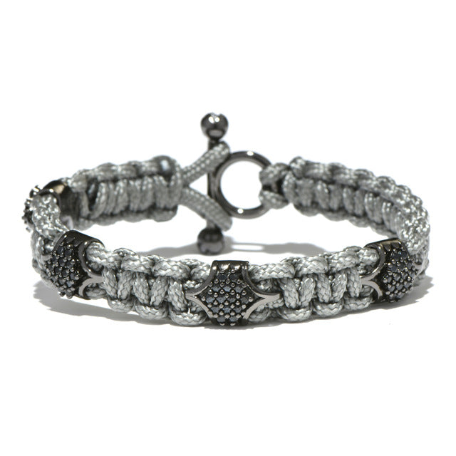 Outdoor Hand Braided Paracord Bracelet Luxury Zirconia Parachute Rope Cord Men Braclet For Male Handmade Jewelry Bileklik Homme - aliexpress.ma