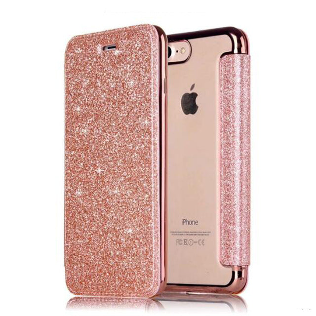 Jetjoy 3D Glitter Wallet Case For iPhone X 8 Plus Silicone Case Hybrid Sparkle Leather Bag Shockproof Full Cover Phone Cases - aliexpress.ma