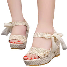 Shoes Women 2018 Summer New Sweet Flowers Buckle Open Toe Wedge Sandals Floral high-heeled Shoes Platform Sandals - aliexpress.ma