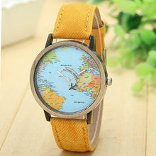Hot Sale Mini World Fashion Quartz Watch Men Unisex Map Airplane Travel Around The World Women Leather Dress Wrist Watches #Ju - aliexpress.ma