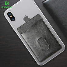 FLOVEME Leather 3M Adhesives Card Sticker Pocket Universal Credit Card Wallet Case For iPhone X 8 Samsung Women Men Phone Pouch - aliexpress.ma