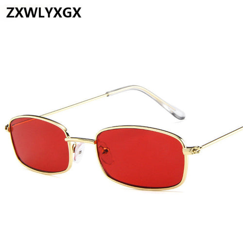 2018 New Small Rectangle Retro Sunglasses Men Brand Designer Red Metal Frame Clear Lens Sun Glasses Women Unisex UV400 - aliexpress.ma