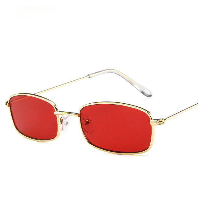2018 New Small Rectangle Retro Sunglasses Men Brand Designer Red Metal Frame Clear Lens Sun Glasses Women Unisex UV400 - aliexpress.ma