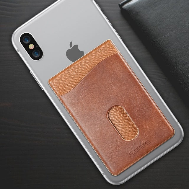 FLOVEME Leather 3M Adhesives Card Sticker Pocket For iPhone X 8 Universal Credit Card Wallet Case For Samsung S9 S8 Pouch Conque - aliexpress.ma