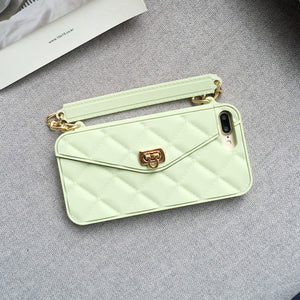 KASONPAI Luxury Fashion Soft Silicone Wallet Case For iPhone X 8 7 6S 6 Plus Card Slot Handbag Purse Phone Cover With Long Chain - aliexpress.ma