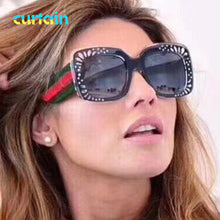 New Oversize Square Frame Rhinestone Sunglasse trending women's fashion eyewear Italy brand designer sun glasses female shades - aliexpress.ma
