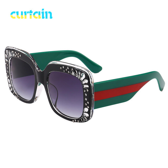 New Oversize Square Frame Rhinestone Sunglasse trending women's fashion eyewear Italy brand designer sun glasses female shades - aliexpress.ma