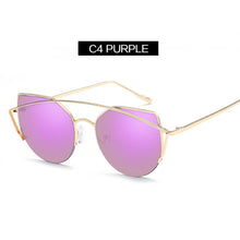 YOOSKE Flat top Cat eye Sunglasses Women Luxury Original Sun Glasses Female Vintage Metal Double Beam Eyewear Cateyes Sunglass - aliexpress.ma