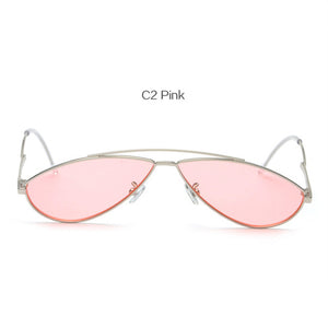 YOOSKE Cat Eye Sunglasses 2018 Women Vintage Small Metal Sun Glasses Ladies Oval Cateyes Glasses Men UV400 - aliexpress.ma