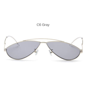 YOOSKE Cat Eye Sunglasses 2018 Women Vintage Small Metal Sun Glasses Ladies Oval Cateyes Glasses Men UV400 - aliexpress.ma
