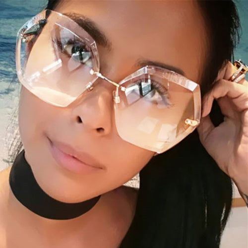 Luxury High Quality Rimless Sunglasses Women Brand Designer Elegant Vintage Ladies Sunglass Female Sun Glasses For Women Oculos - aliexpress.ma