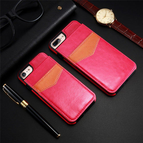 Vintage PU Leather Case For iPhone 6 6s 7 8 Plus Cover For Samsung Galaxy S8 S6 S7 Edge Card Slot Holder Wallet Fundas - aliexpress.ma