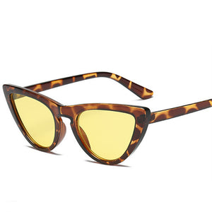 YOOSKE 2018 90s Cat Eye Sunglasses Women Mirror Trendy Cateye Sun Glasses for Ladies Black Pink Red Yellow Sunglasses UV400 - aliexpress.ma