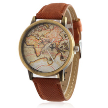 2017 New Fashion Global Travel By Plane Map Men Women Watches Casual Denim Quartz Watch Casual Sports Watches for Men kol saati - aliexpress.ma