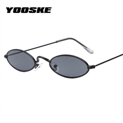 YOOSKE Small Oval Sunglasses Men Male Retro Metal Frame Yellow Red Vintage Tiny Round Skinny Sun Glasses for Women - aliexpress.ma