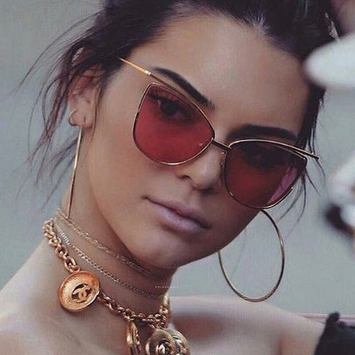 Brand designer cat eye red sunglasses ladies vintage shades tinted color lens women eyewear yellow sun glasses oculos Rihanna - aliexpress.ma