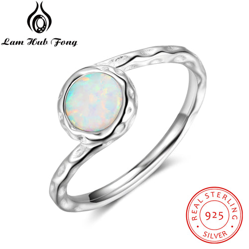 Stylish Round White Opal Rings For Women 100% 925 Sterling Silver Finger Rings Size 6 7 8 Fine Jewelry Birthday Gifts (RI103256) - aliexpress.ma