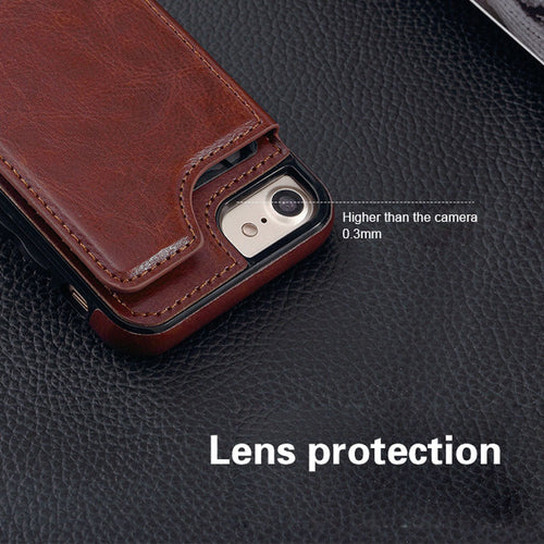 PU Leather Wallet Case For iPhone 6 6S 7 8 X Multi Card Holders - aliexpress.ma