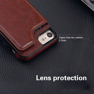 PU Leather Wallet Case For iPhone 6 6S 7 8 X Multi Card Holders - aliexpress.ma
