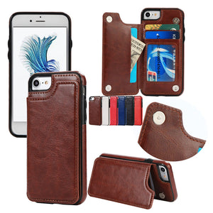 PU Leather Wallet Case For iPhone 6 6S 7 8 X Multi Card Holders - aliexpress.ma