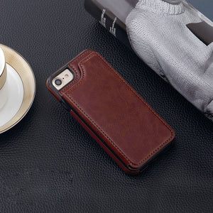 PU Leather Wallet Case For iPhone 6 6S 7 8 X Multi Card Holders - aliexpress.ma