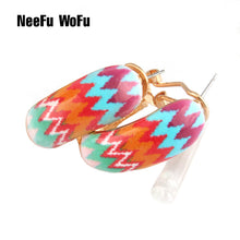 NeeFu WoFu Drop Big Earring Flash  Printed Metal for Woman Ear Ring Large Long Brinco Printing Accessories Oorbellen Earrings - aliexpress.ma