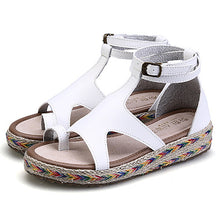 LAKESHI Women Sandals Fashion Straw Shoes Woman Summer Wedges Sandals Ankle Strap Casual Ladies Flat Sandals - aliexpress.ma